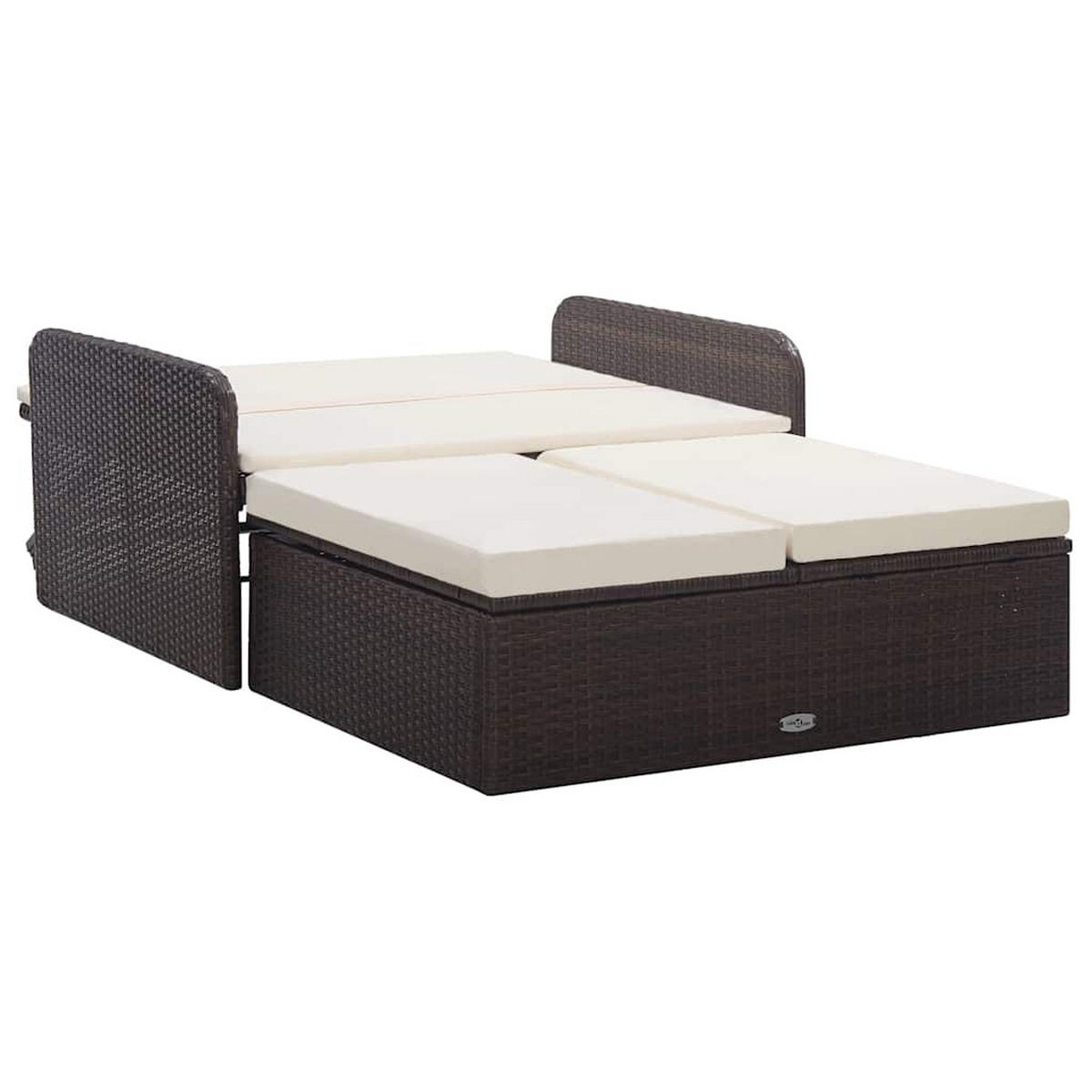 GARTEN-LOUNGE-SET 2Er Set Mit Auflagen Poly Rattan Braun - Braun, Kunststoff - vidaXL