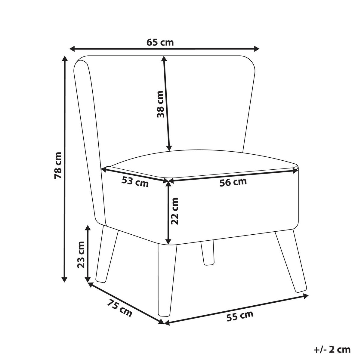 SESSEL Cremeweiß Alven - Weiß/Braun, Textil (65/78/75cm) - Beliani