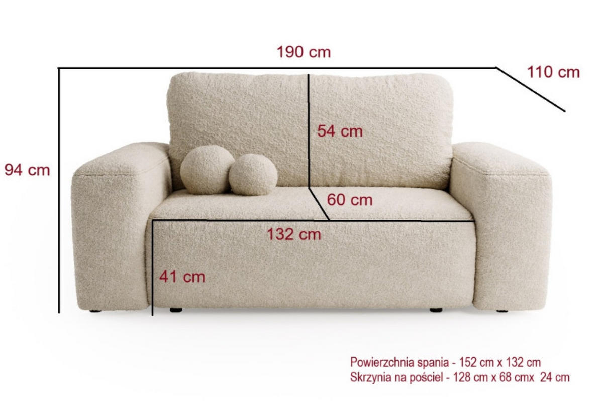 SOFA Dunkelbeige ILO Mit Schlaffunktion Und Bettkasten - Beige, Textil (190/94/110cm) - Sepro Meble