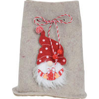 WEIHNACHTSSACK mit Wichtelmännchen 12/8,5/14,5 cm - Beige, Textil (8.5/14.5/12cm) - Home Styling Collection