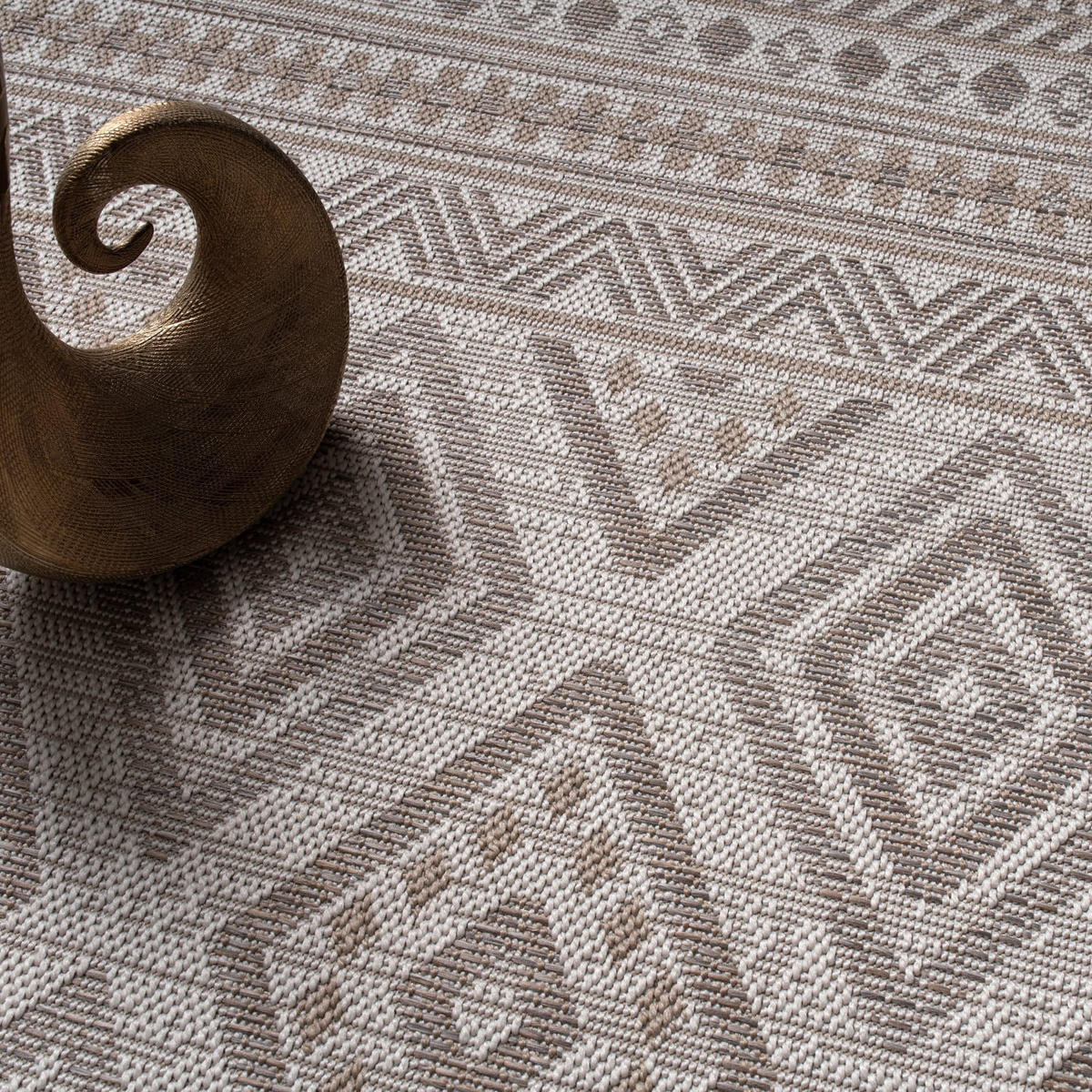TEPPICH Kurzflor Rauten Wohnzimmer schmutzabweisend Beige Rechteckig 133x190 - Beige, Textil (190/133cm) - KADIMA DESIGN