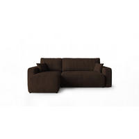 ECKSOFA PARIS links braun Cord Poso 6 - Schlaffunktion, Bettkasten - Braun, Textil (255/150cm) - Cornero