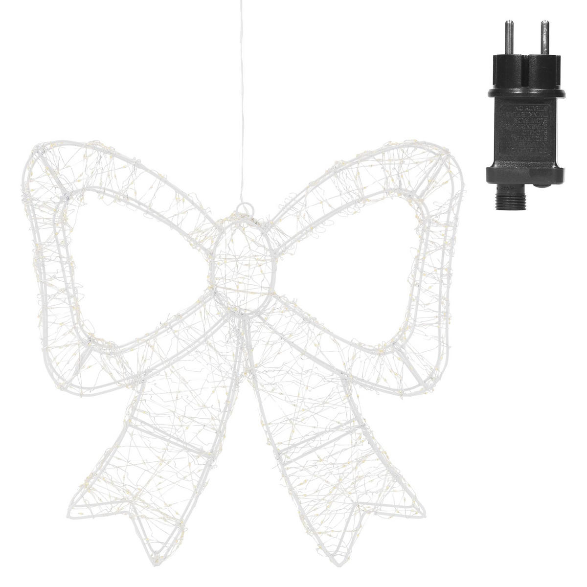 LED MAŠLE s časovačem, 500 LED, teplá bílá, vánoční dekorace, 33 cm, pro vnitřní i venkovní použití - bílá, plast (37/33/5cm) - ECD-Germany