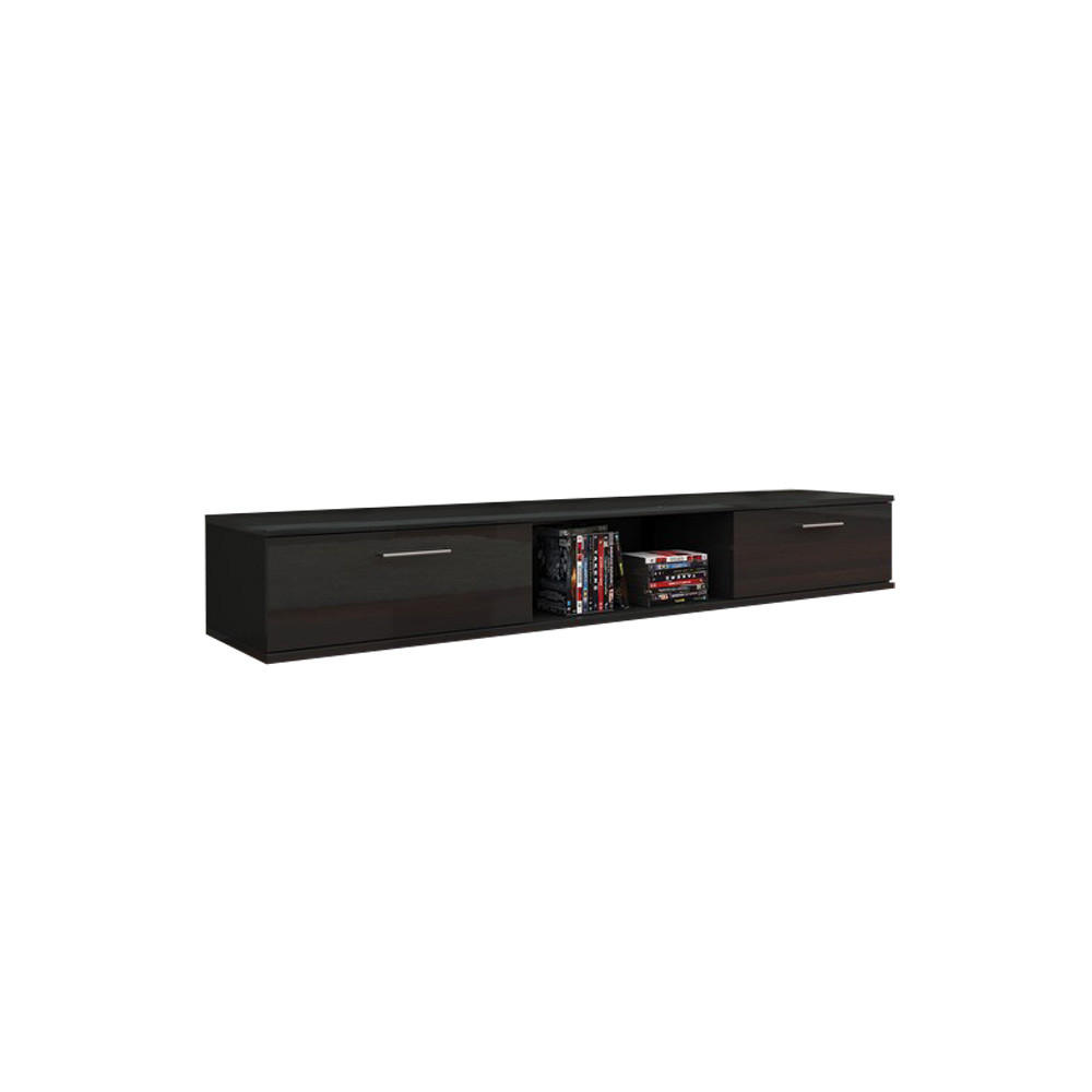 Feldmann-Wohnen Lowboard Schwarz Hochglanz 176x26x40 cm