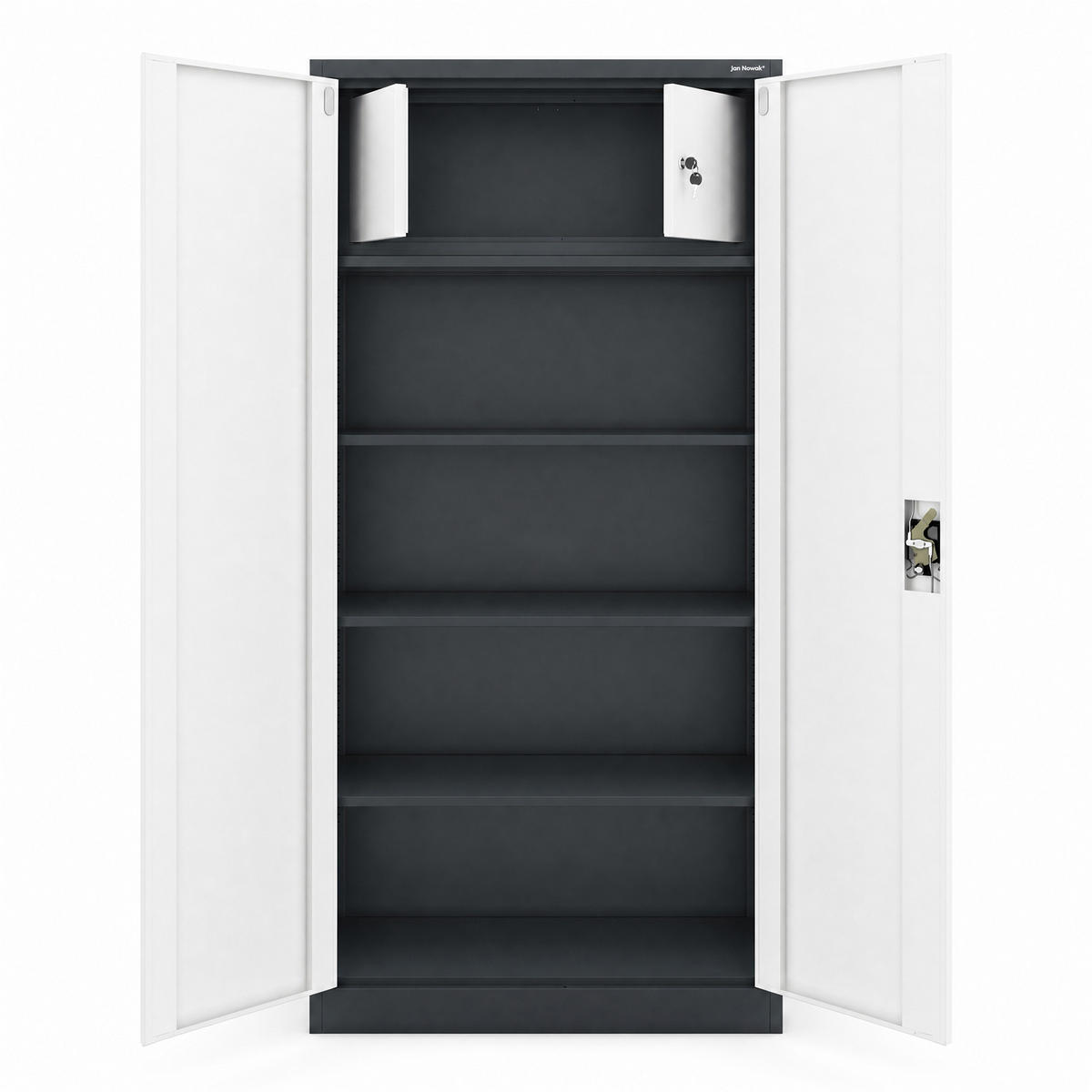 METALLSCHRANK mit Stauraum TOMASZ 185x90x45 cm - Anthrazit/Weiß, Metall (90/185/45cm) - Jan Nowak