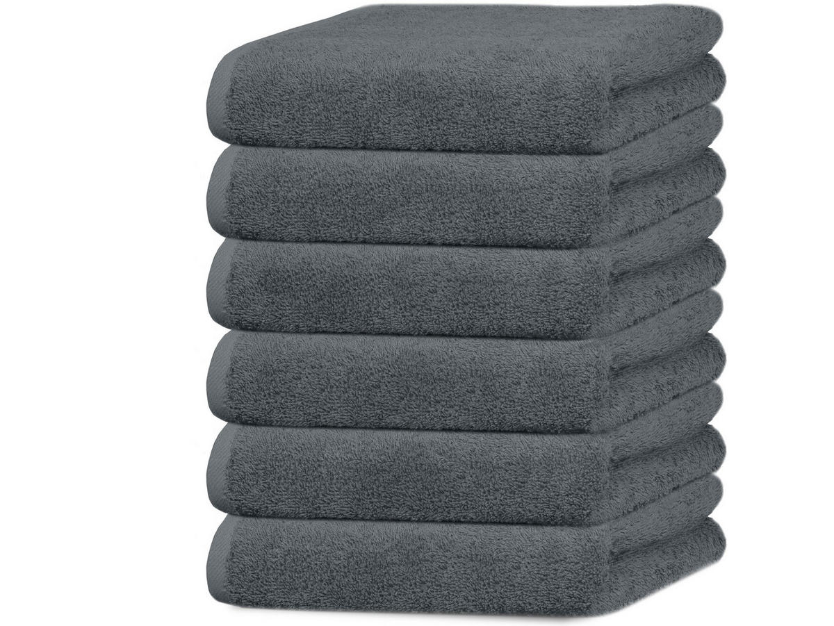 HANDTÜCHER, 6er-Set, 50x100 cm, 100% Baumwolle, Grau - Graphitfarben, Textil (50/100cm) - Zollner