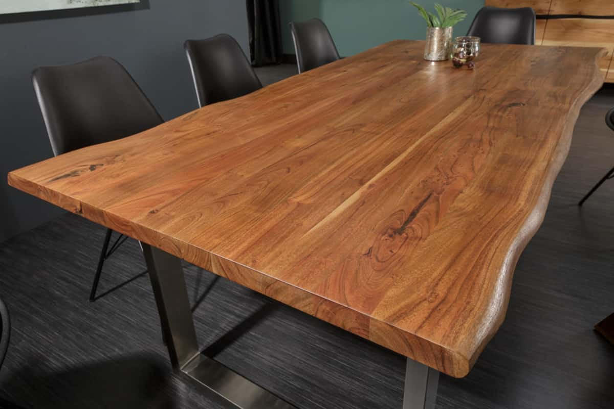 ESSTISCH MAMMUT NATURE Akazie 180cm - Silberfarben/Braun, Holz/Metall (90/180/76cm) - riess-ambiente