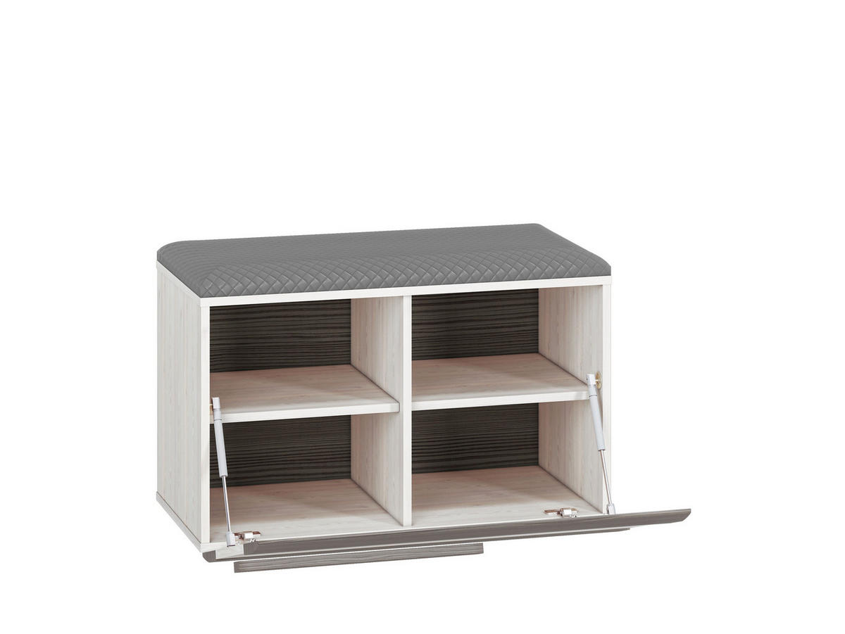SCHUHBANK – 80 cm – Blanco – Grau / Kieferfarben - Grau/Kieferfarben, Holzwerkstoff (80/54/42cm) - hi-markt