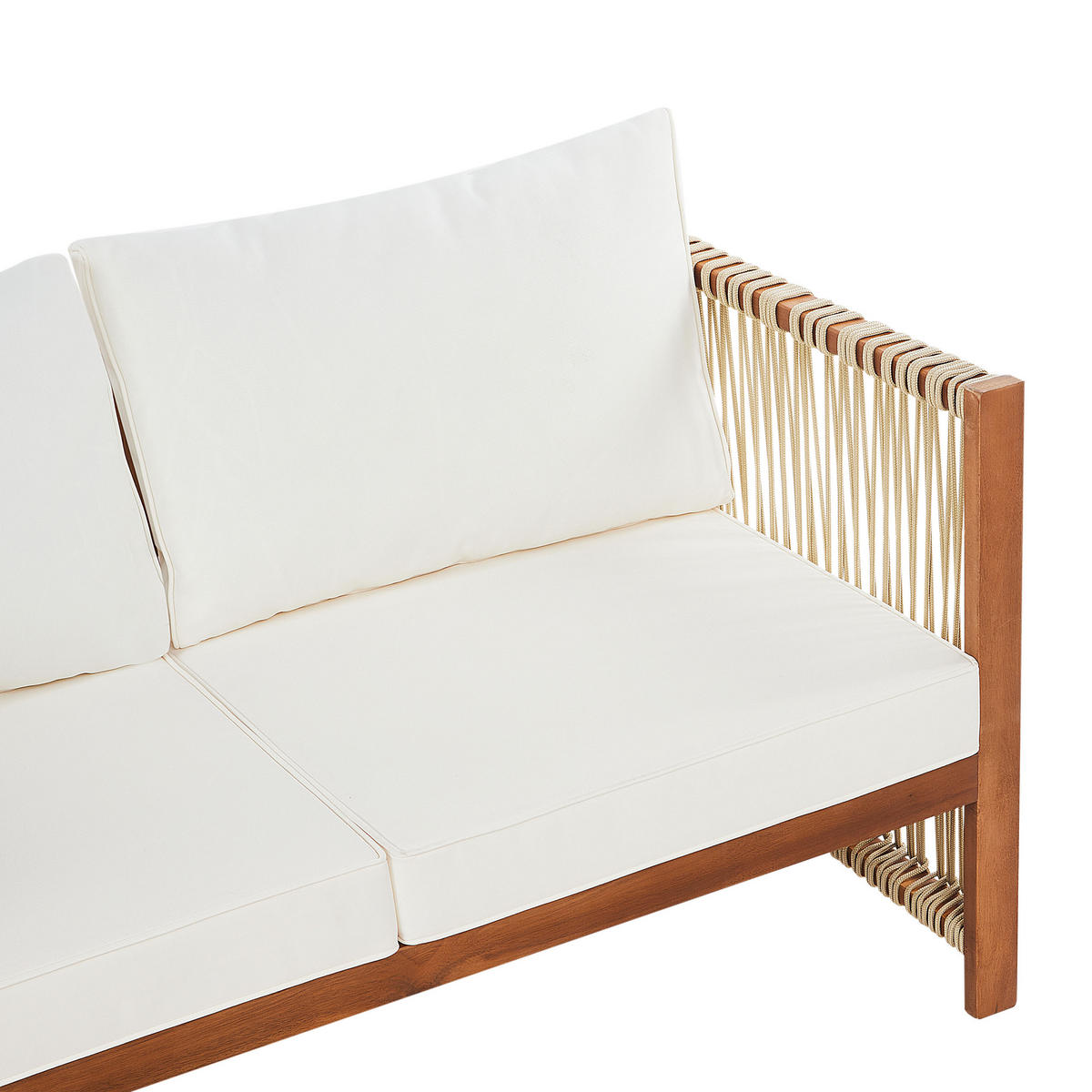 4-SITZER LOUNGE SET Akazienholz Beige Antria - Hellbraun/Beige, Holz - Beliani