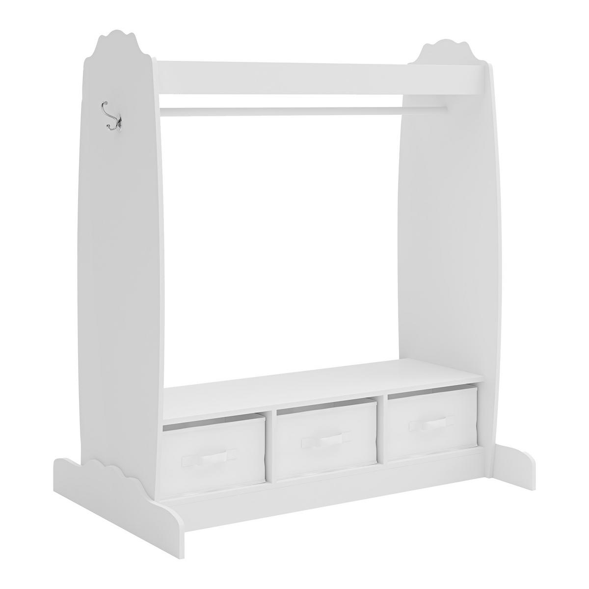 KINDERGARDEROBE Moskenes - Weiß, Holzwerkstoff (95/106.5/61cm) - [en.casa]