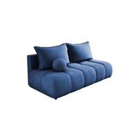 SOFA COCO MINI SCHLAFSOFA mit Bettfunktion, CLOUD Stoffbezug, 2-Sitzer, freistehend, Größe: 205x105x97 cm, Blau - Blau, Holz/Textil (205/97/105cm) - DomoHome