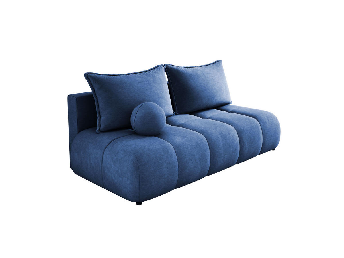 SOFA COCO MINI SCHLAFSOFA mit Bettfunktion, CLOUD Stoffbezug, 2-Sitzer, freistehend, Größe: 205x105x97 cm, Blau - Blau, Holz/Textil (205/97/105cm) - DomoHome
