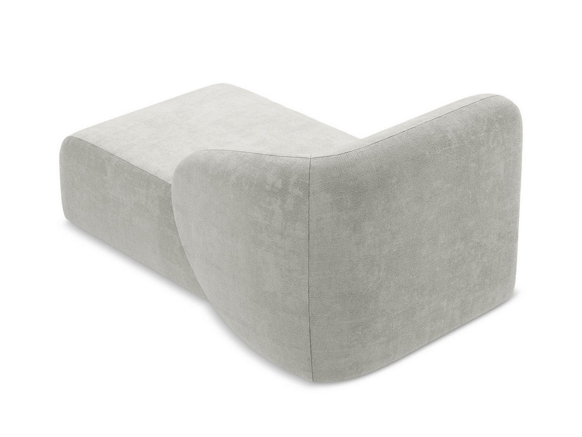 SOFAELEMENT Rechts Chenille Stoff Grau - Hellgrau/Schwarz, Holzwerkstoff/Kunststoff (91/75/166cm) - Makamii