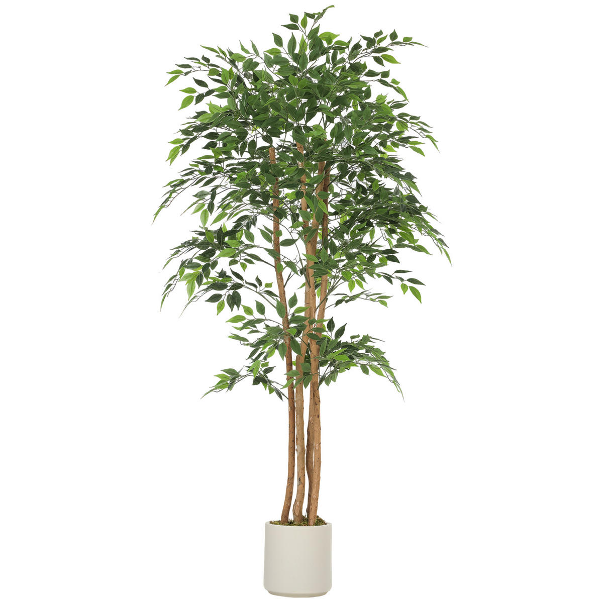 KUNSTPFLANZE DE-08617 mit Massivholzstamm 180 cm Grün - Grün, Kunststoff (180cm) - ComfortXL