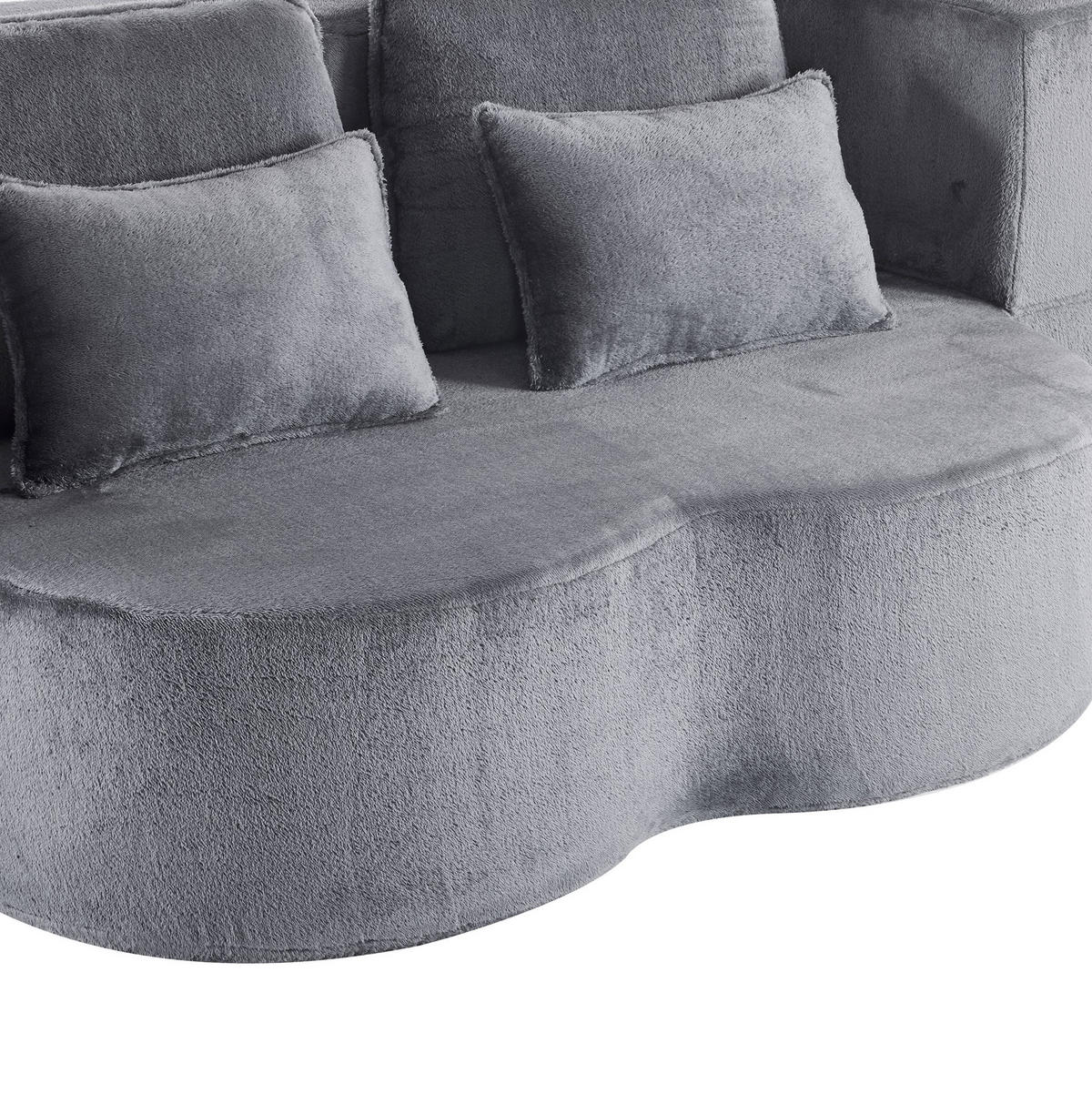BODENSCHLAFSOFA klappbar mit hochdichtem Schaumstoff, 4 Kissen und 2-in-1-Funktion, Blau/Grau - Grau, Kunststoff (198/76/60cm) - Redom