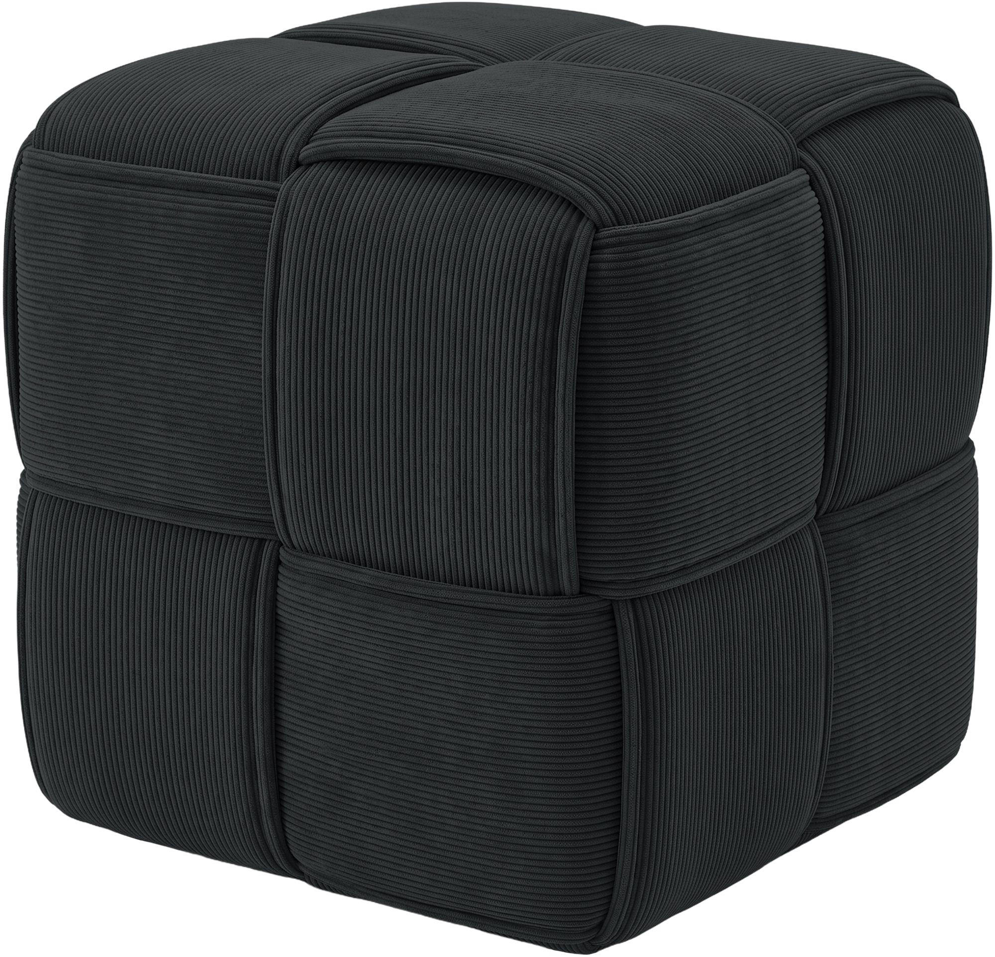 SITZWÜRFEL eckig 40/40/40 cm Cord Dunkelgrau - Dunkelgrau, Kunststoff/Textil (40/40/40cm) - CLP
