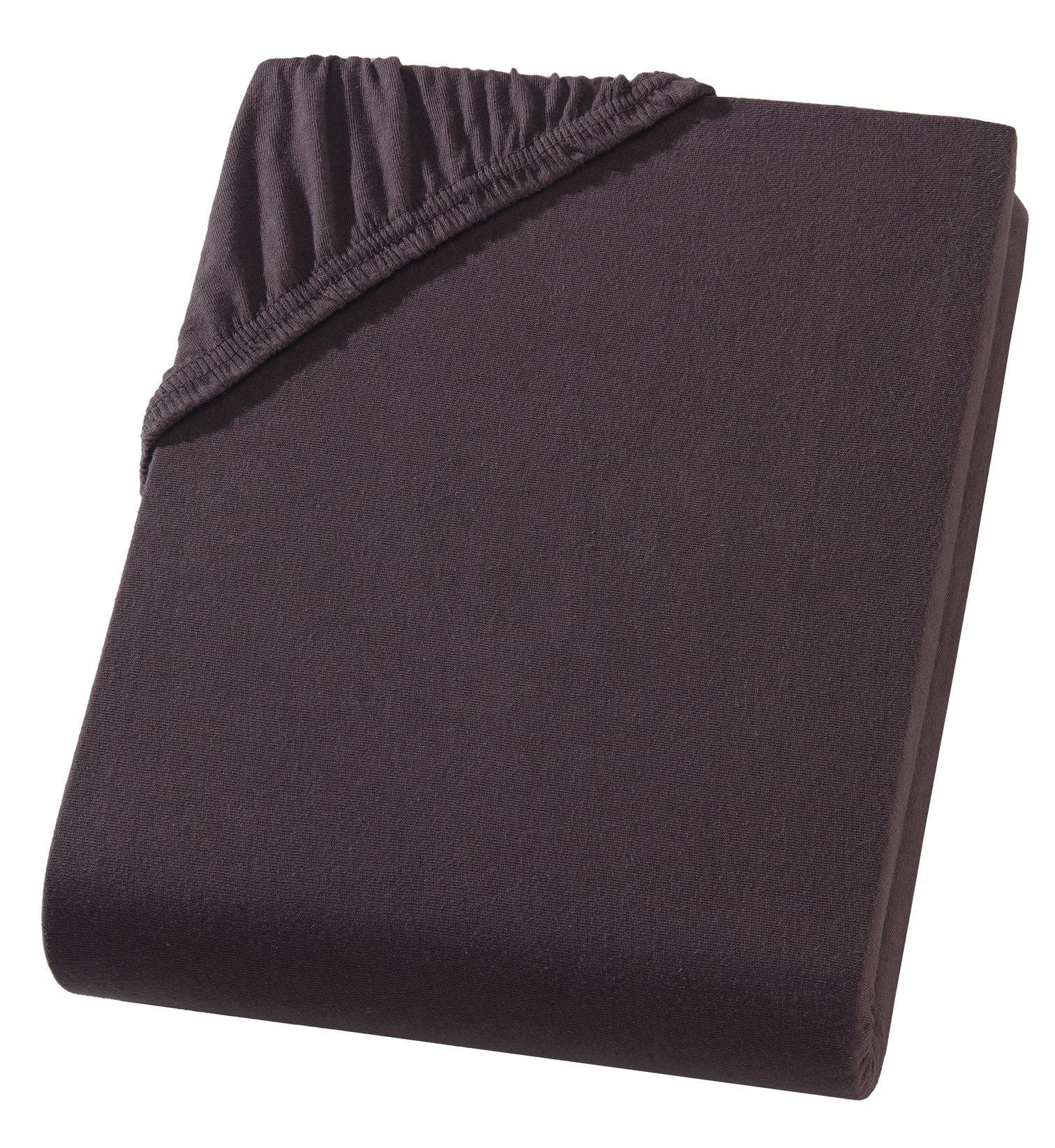 SPANNBETTLAKEN Heavy Jersey aus 100% Baumwolle, Bettlaken 100x200 Braun - Dunkelbraun, Textil (100/200cm) - Carpe Sonno