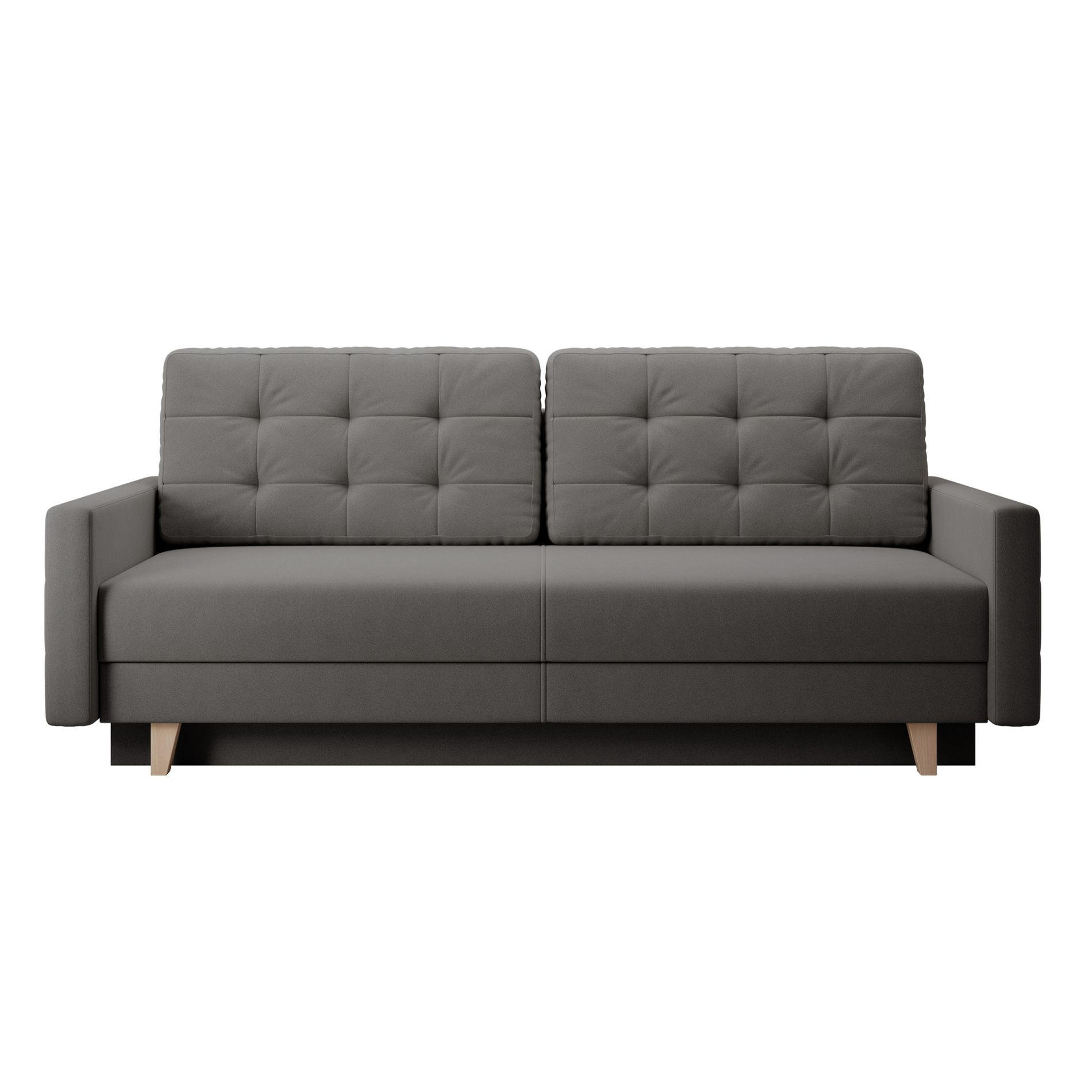 3-SITZER SOFA Verat Dunkelgrau Velours Easy-Clean - Eichefarben/Dunkelgrau, Holz/Textil (226/98/100cm) - Selsey