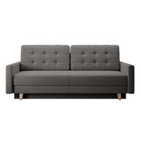 3-SITZER SOFA Verat Dunkelgrau Velours Easy-Clean - Eichefarben/Dunkelgrau, Holz/Textil (226/98/100cm) - Selsey