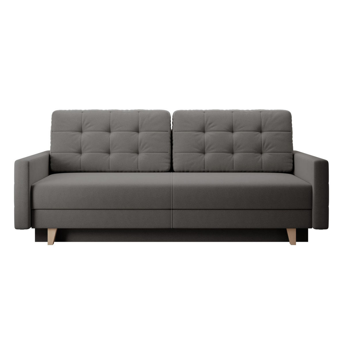 3-SITZER SOFA Verat Dunkelgrau Velours Easy-Clean - Eichefarben/Dunkelgrau, Holz/Textil (226/98/100cm) - Selsey