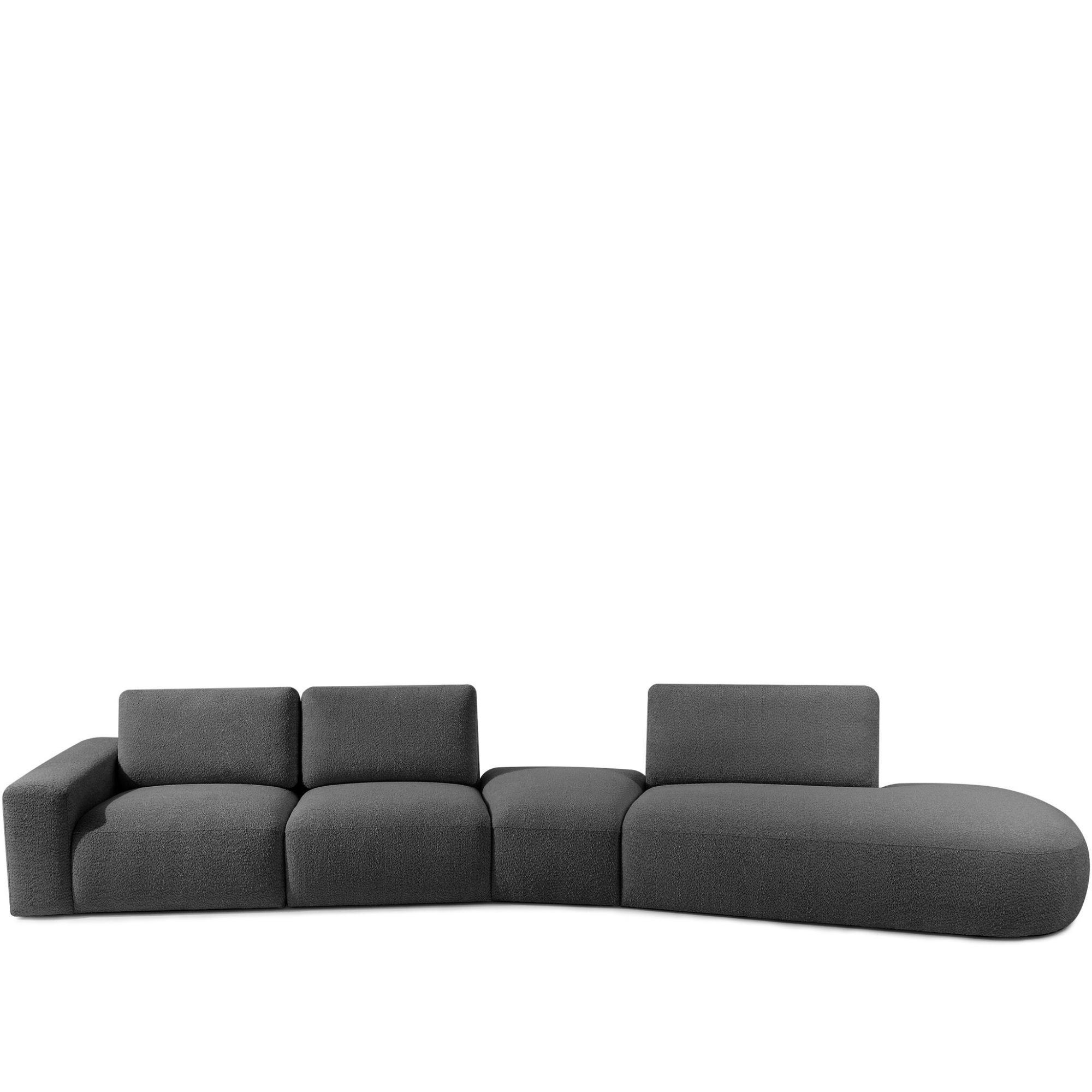 5-SITZER ECKSOFA ZUCCO Boucle rechts, Graphit - Graphitfarben, Textil (430/84/105cm) - KONSIMO®