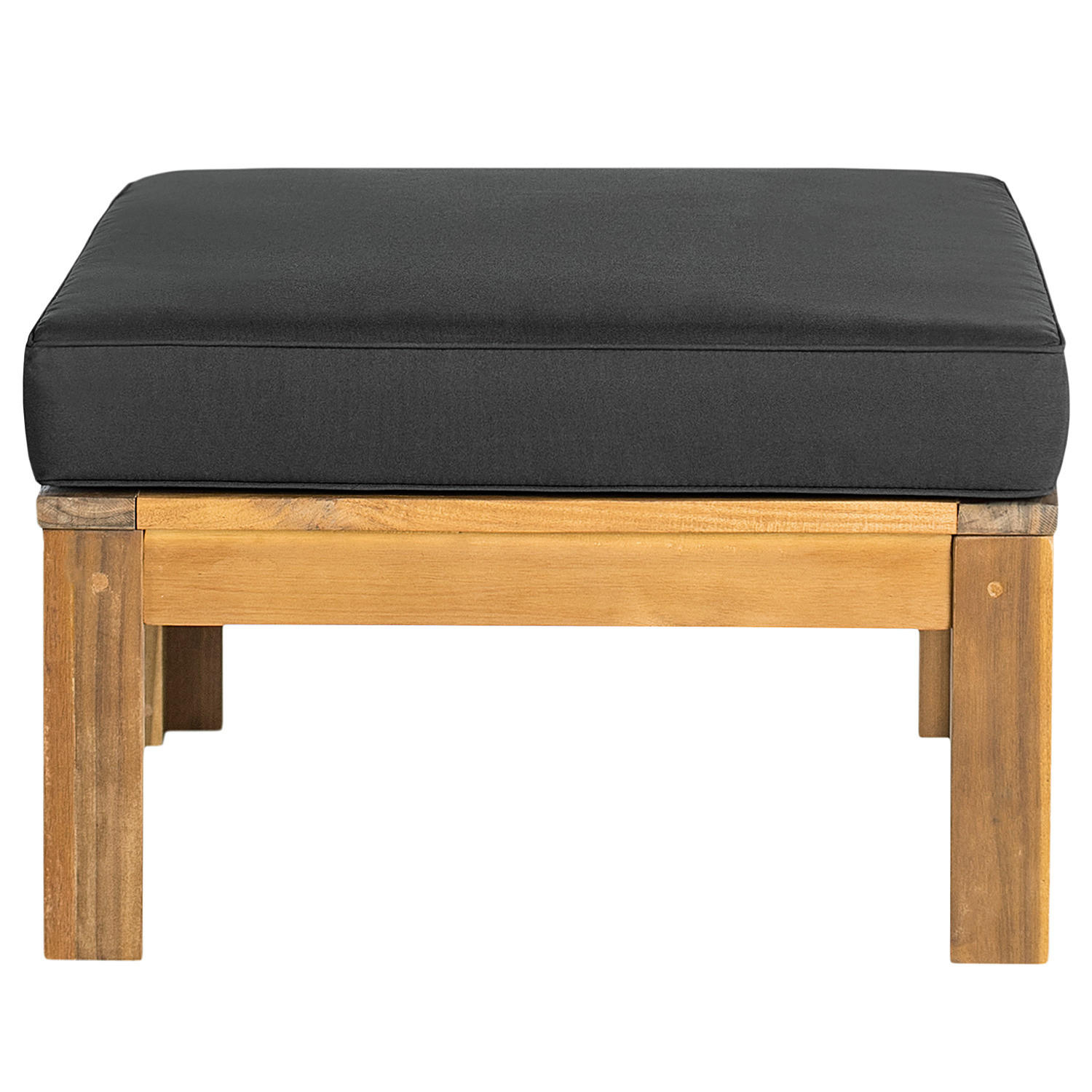 LOUNGEHOCKER - Webstoff / Akazie massiv - Anthrazit, Holz/Textil (60/38/60cm) - home24