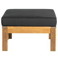 LOUNGEHOCKER - Webstoff / Akazie massiv - Anthrazit, Holz/Textil (60/38/60cm) - home24
