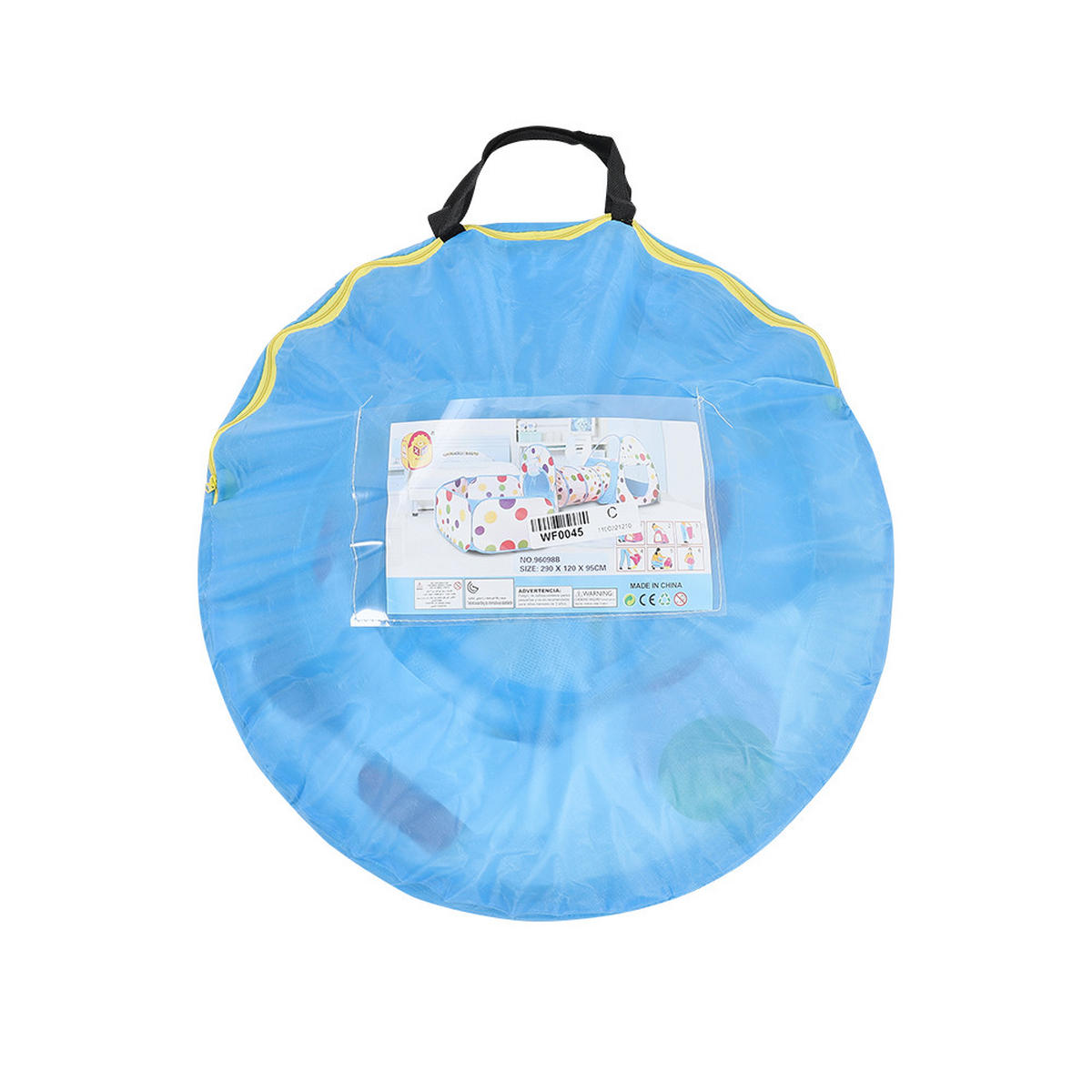 SPIELPLATZ 2 in 1 Faltbar Kinderzelt Bällebad Basketballkorb Polyester Multicolor - Multicolor, Kunststoff (270/90/120cm) - Livingandhome