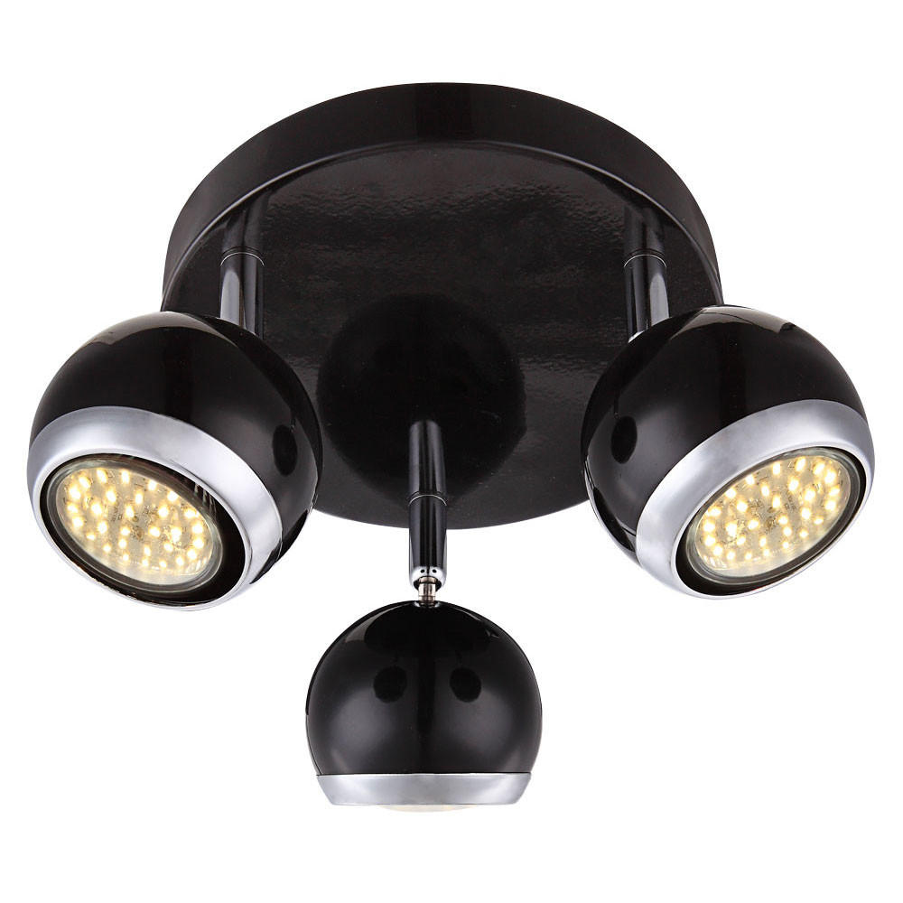 LED DECKENLEUCHTE Oman Schwarz Chrom - Schwarz, Metall (18/18/13cm) - Globo Lighting