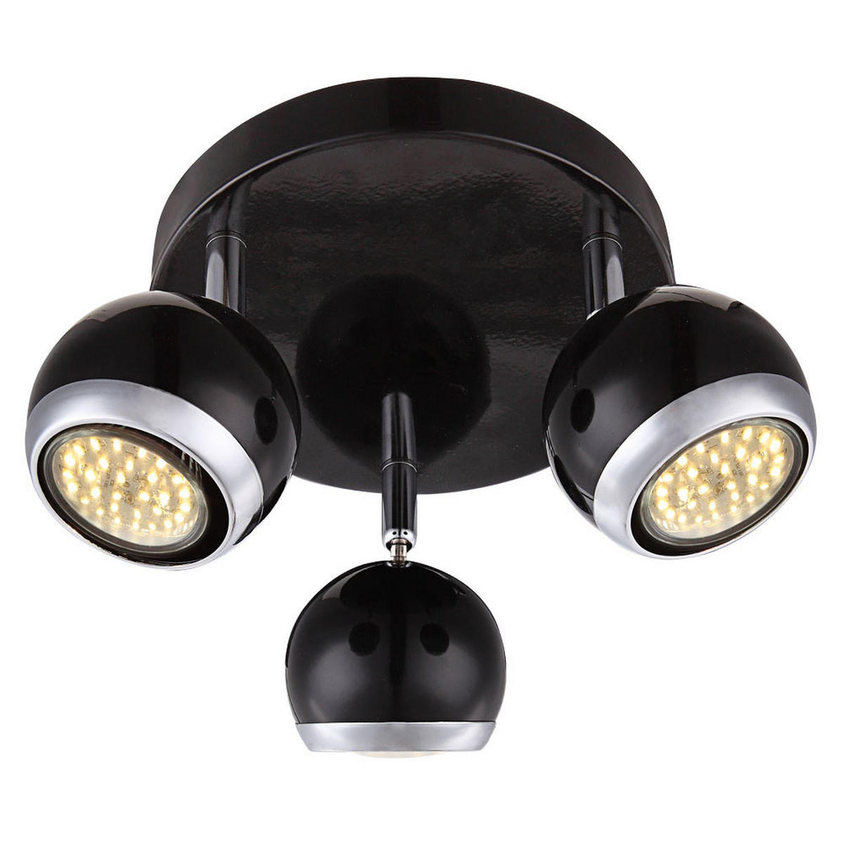 LED DECKENLEUCHTE Oman Schwarz Chrom - Schwarz, Metall (18/18/13cm) - Globo Lighting