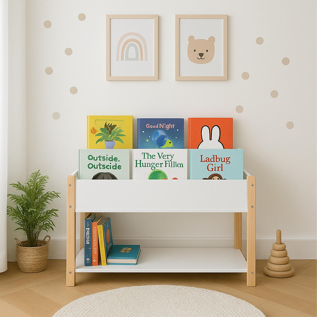 BÜCHERREGAL Kinder - Weiß, Holz/Holzwerkstoff (80/44/40cm) - Relaxdays