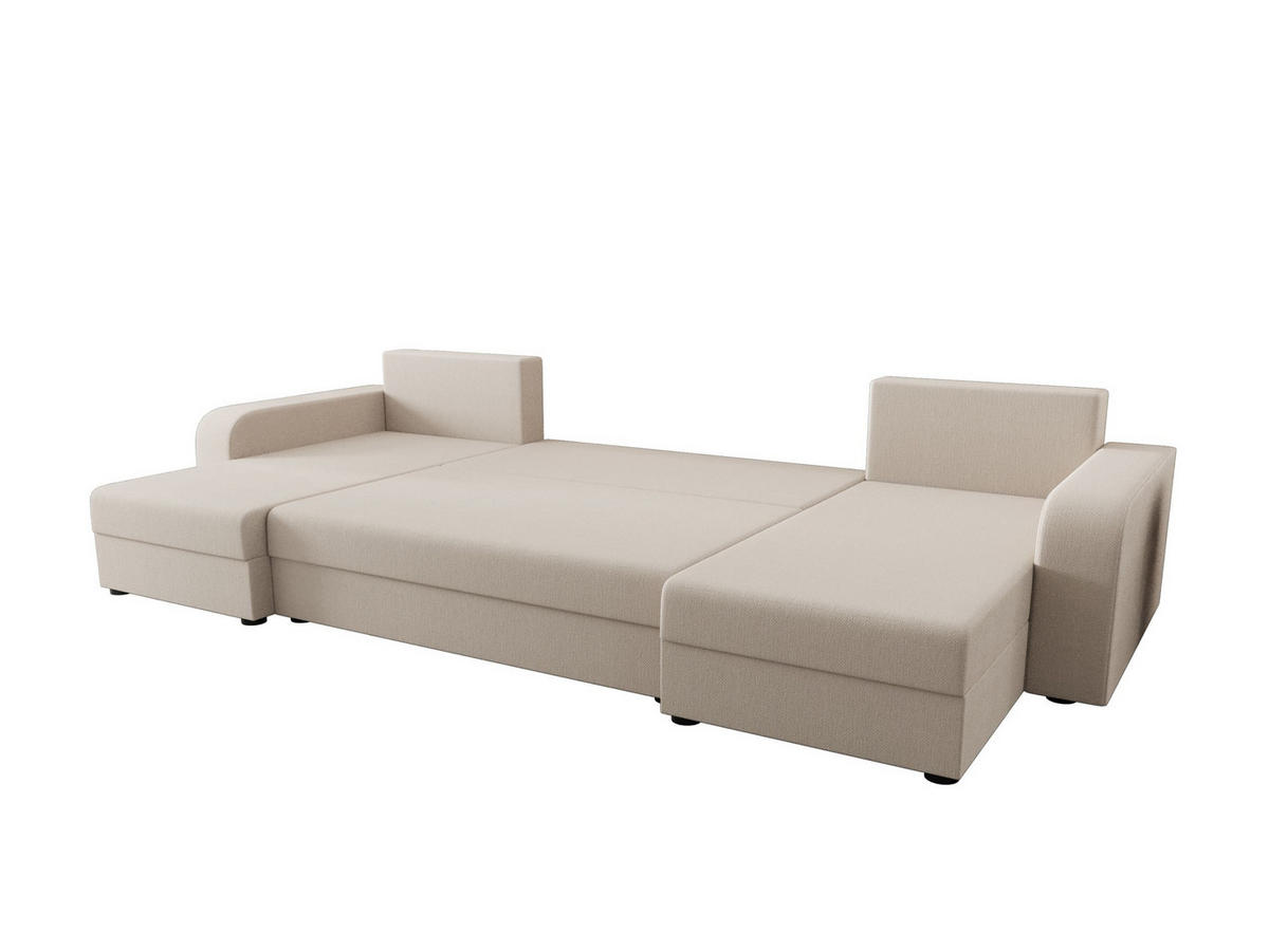 WOHNLANDSCHAFT HEWLET U BIS Cosmic 10 mit Schlaffunktion - Beige, Textil (305/90/140cm) - Bedante