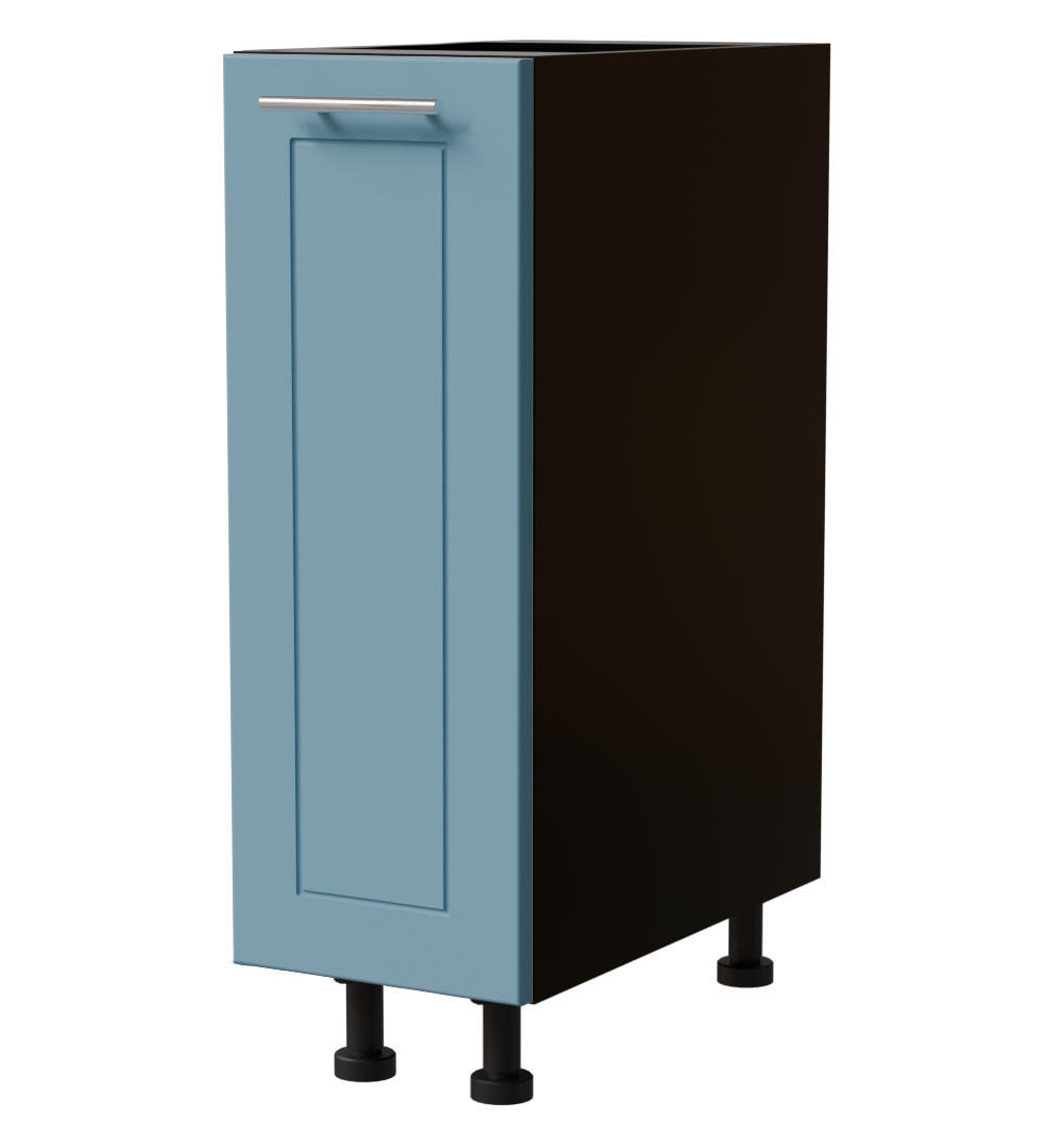 UNTERSCHRANK Bari D1D/20 Schwarz / RAL 5024 pastellblau 20 / 50 / 82cm - Blau/Schwarz, Holz/Holzwerkstoff (20/82/50cm) - Feldmann-Wohnen