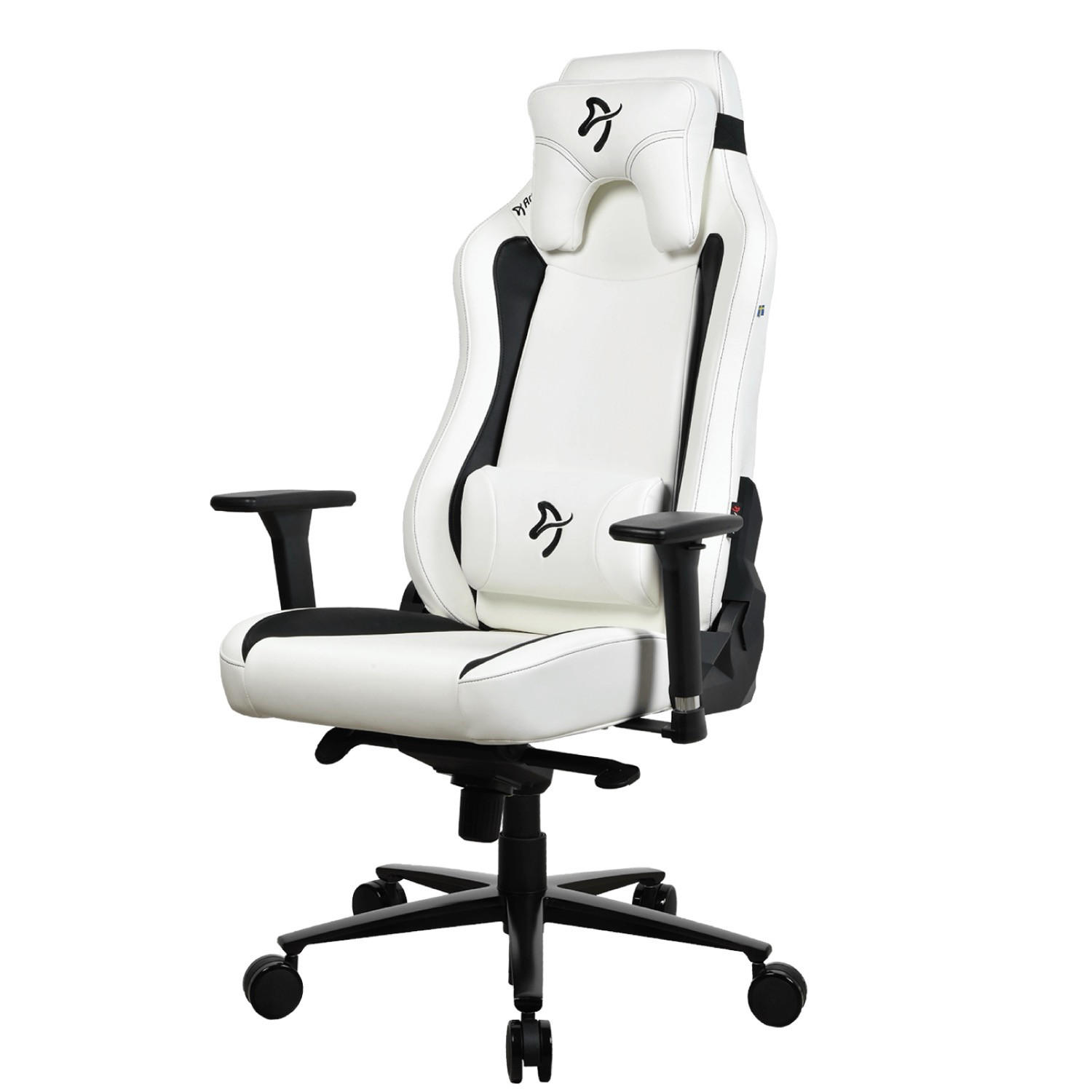 GAMINGSTUHL Vernazza SoftPU™ Weiß - Schwarz/Weiß, Kunststoff/Metall (68/135/50cm) - Arozzi