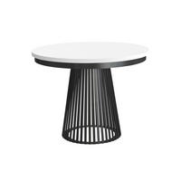ESSTISCH Lumi im Loft-Stil, ausziehbar Ø 120–200 cm, Metallbeinen, Schwarz+Weiß - Schwarz/Weiß, Metall (120/120/77cm) - Beautysofa