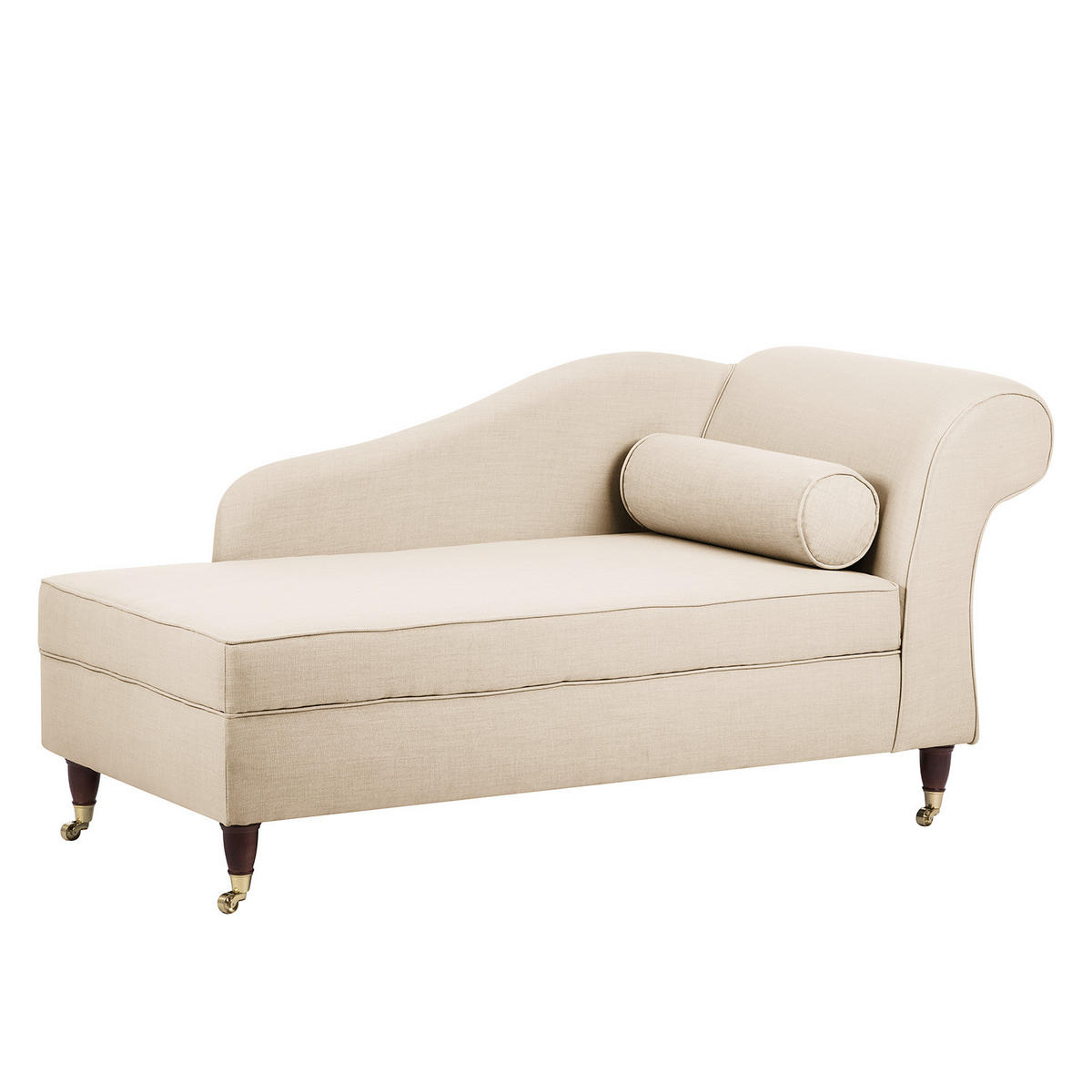 RECAMIERE - Webstoff - Beige, Textil (166/80/77cm) - home24