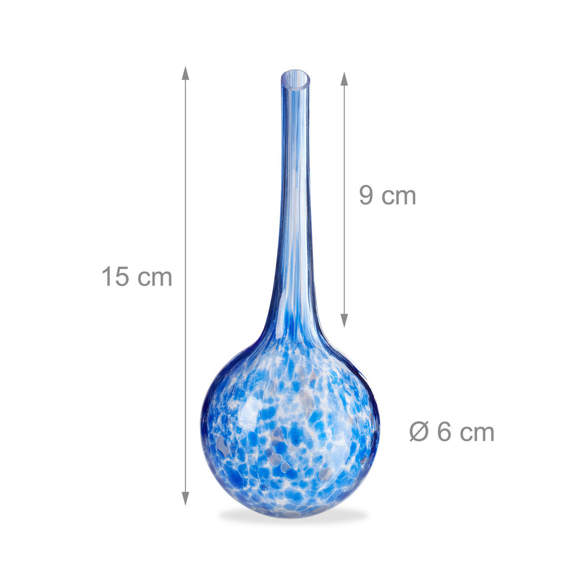 2XBEWÄSSERUNGSKUGEL - Blau, Glas (6/15/6cm) - Relaxdays