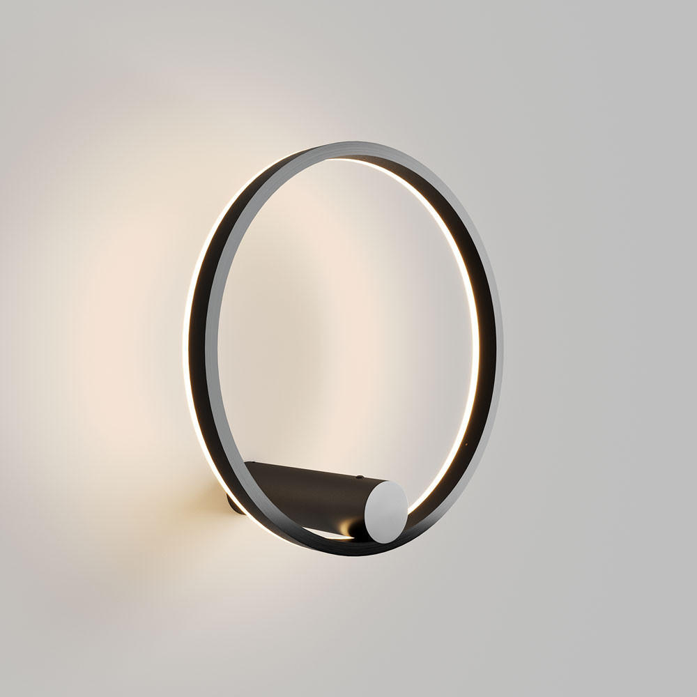 LED-WAND-/DECKENLAMPE Ring Air Schwarz - Schwarz, Metall (40/40/22cm) - s.luce