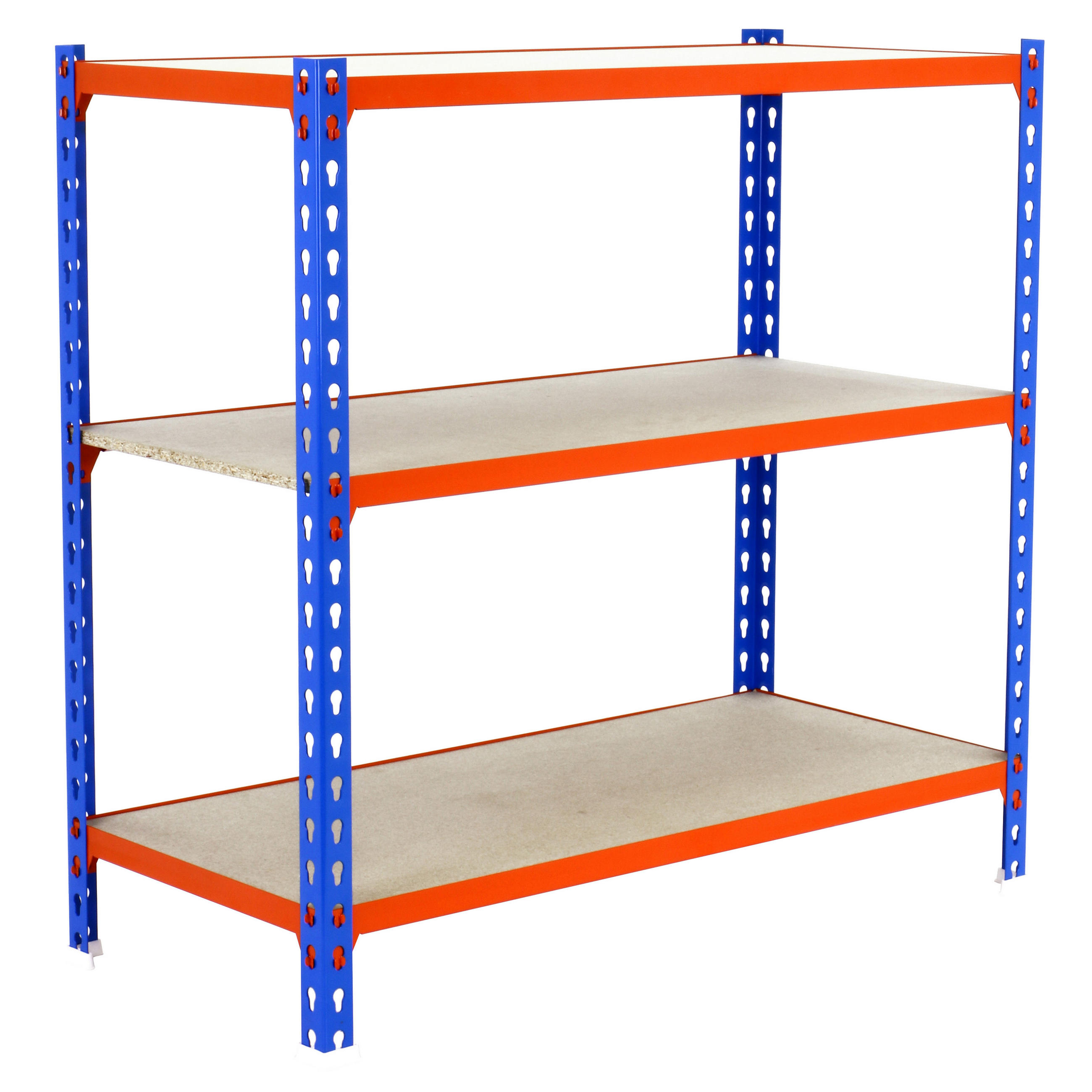 SCHWERLASTREGAL Baby Muli HxBxT 90 x 100 x 30 cm 3 Fachböden Fachlast 150 kg Blau-Orange - Gelb, Metall (100/90/30cm) - PROREGAL