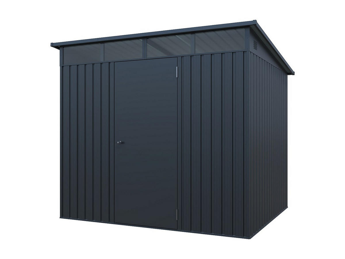 SCHREBERGARTENHAUS - 224 cm x 181 cm - metall - anthrazitgrau Clafton - Anthrazit, Metall (224/177/181cm) - Vente-Unique