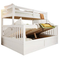 HAUSBETT 90/200 cm + 140/200 cm mit Stauraum und Treppe in Weiß - Weiß, Holz (90/200cm) - BEAOK