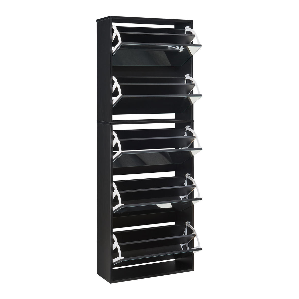 SCHUHKIPPER Lund - Schwarz, Holzwerkstoff (24/169/60cm) - [en.casa]