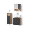 BADMÖBEL-SET Ronco Anthrazit gepunktet 3 Teile - Anthrazit/Eiche Wotan, Holzwerkstoff (60/59/30cm) - Livinity®