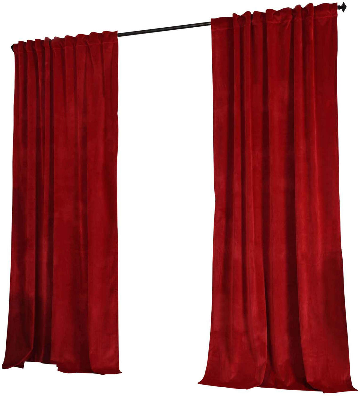 VORHANG 2ER SET MILANO HxB 235x135 cm Rot - Hellrot, Textil (135/235cm) - Gardinenbox