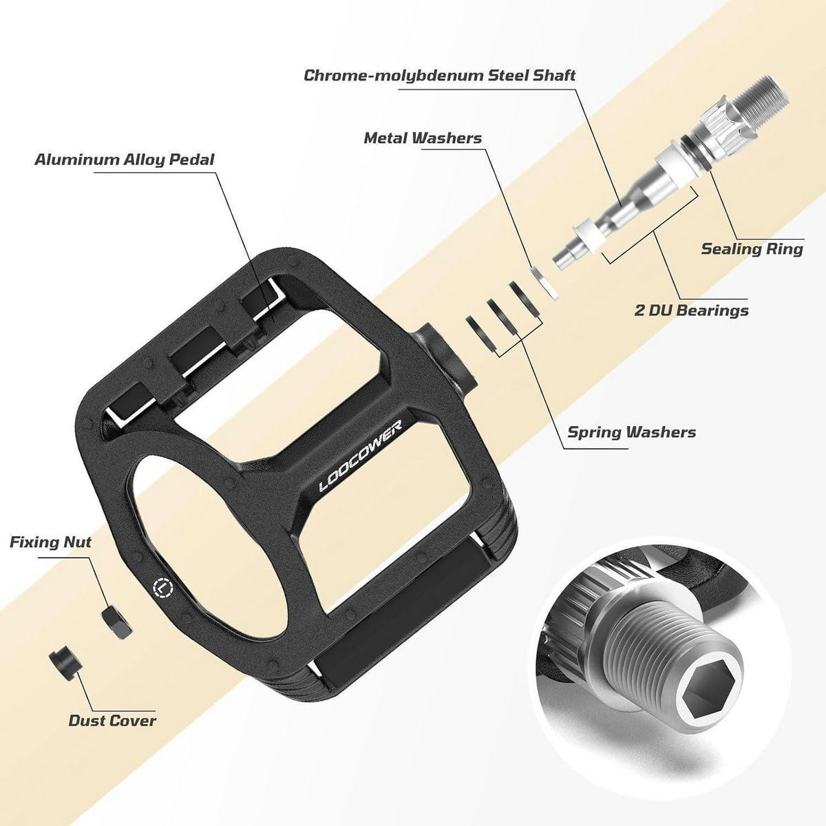 FAHRRADPEDALE Aluminium Plattform mit Reflektoren Schwarz - Schwarz, Metall (10/1.5/12cm)