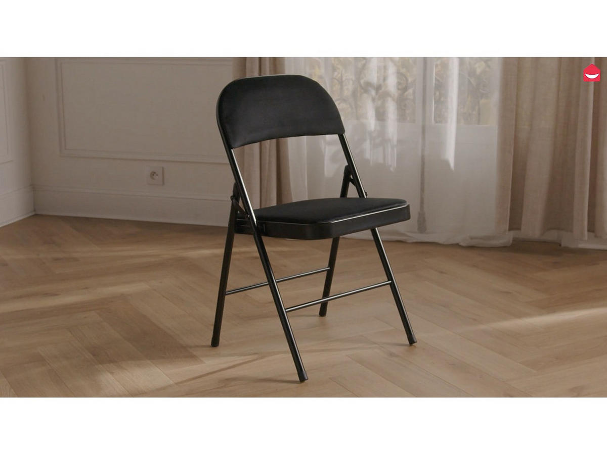 STUHL - 46cm x 49cm - Samt - königsblau - ORTENSIA - Blau, Textil (46/79/49cm) - Vente-Unique