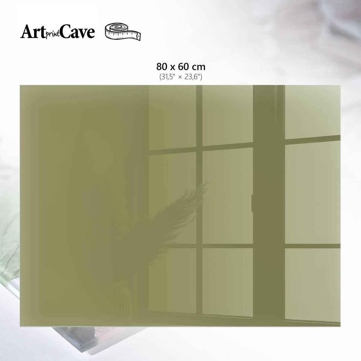 GLASPLATTE 80x60 cm – Grünes Gras - Beige, Glas (0.4/80/60cm) - ArtPrintCave