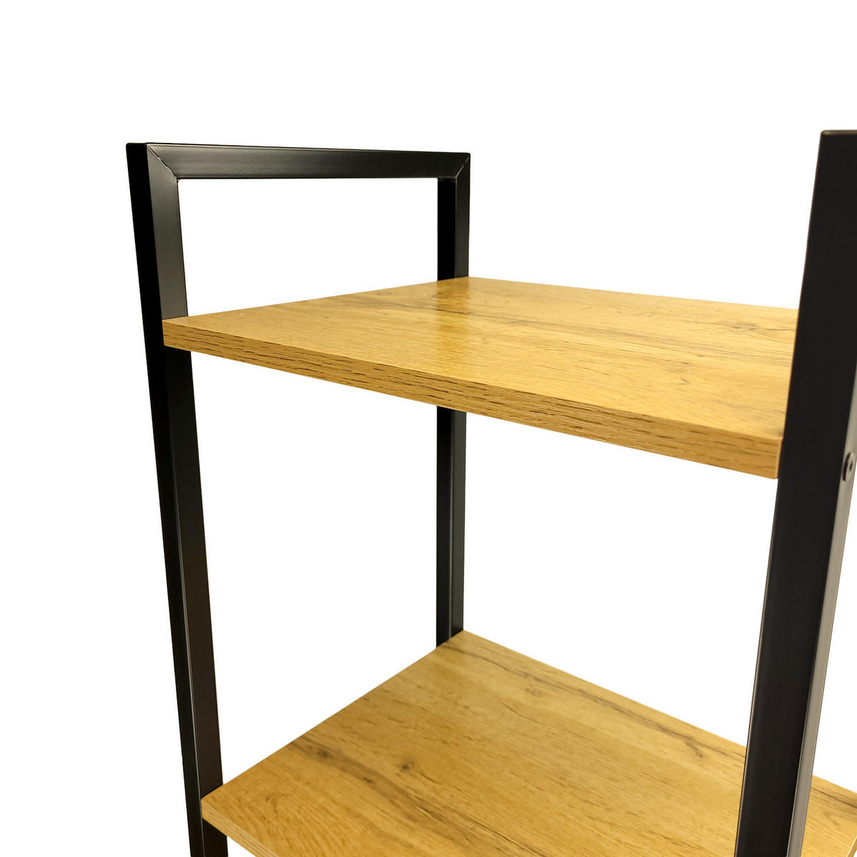 STANDREGAL Holzoptik Metall Eichefarben Schwarz mit 6 Böden 187,5 x 39,5 x 30 cm - Eichefarben/Schwarz, Holzwerkstoff/Metall (40/187.5/30cm) - Begryf