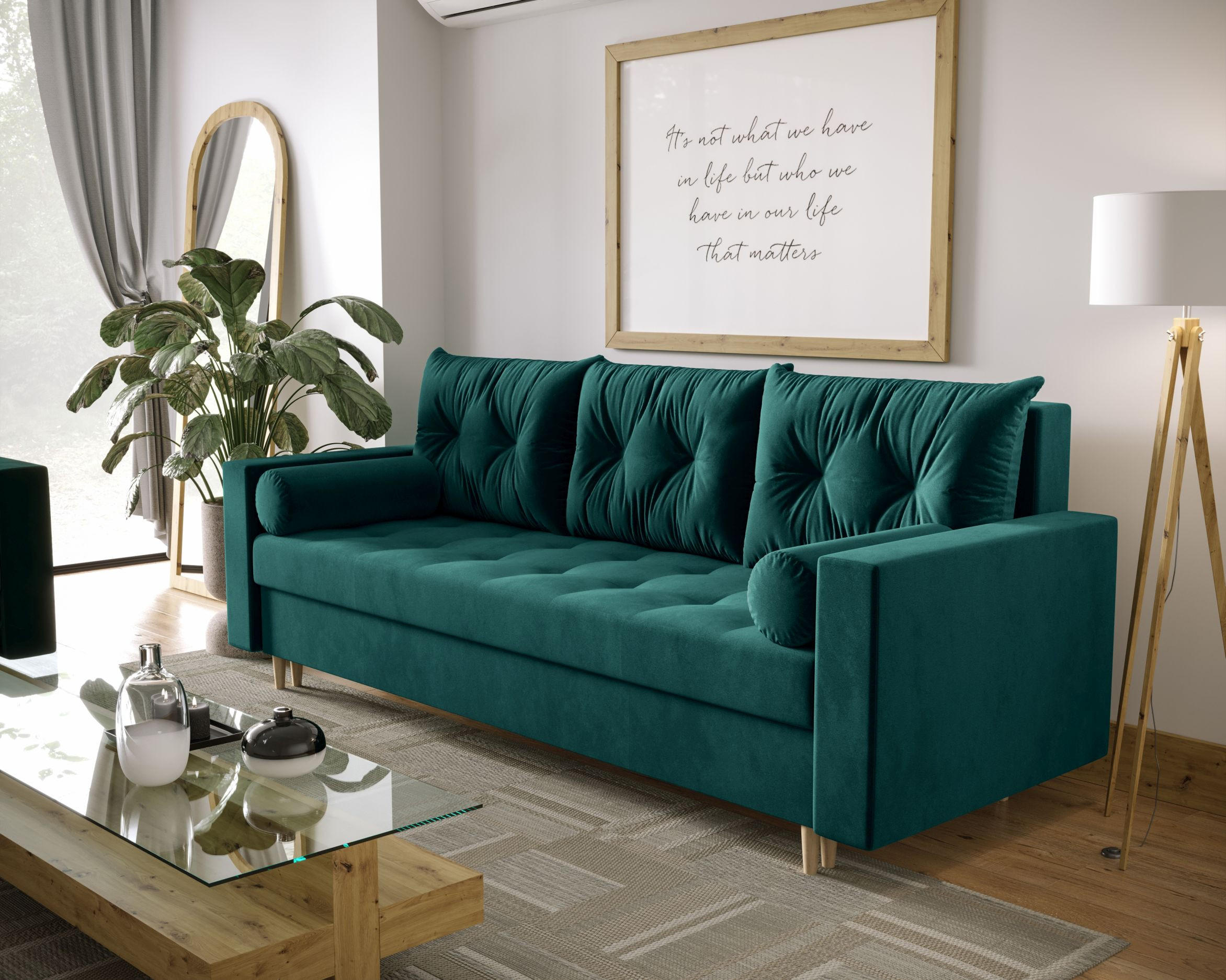 SOFA SKANDI mit Schlaffunktion ITAKA 39 mit Stauraum - Violett, Textil (90/88/232cm) - Bedante