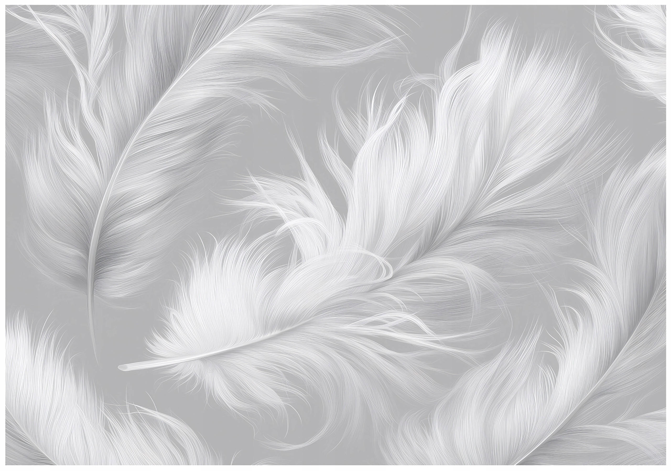 Wallarena FOTOTAPETA peří abstraktní šedá 300x210 cm